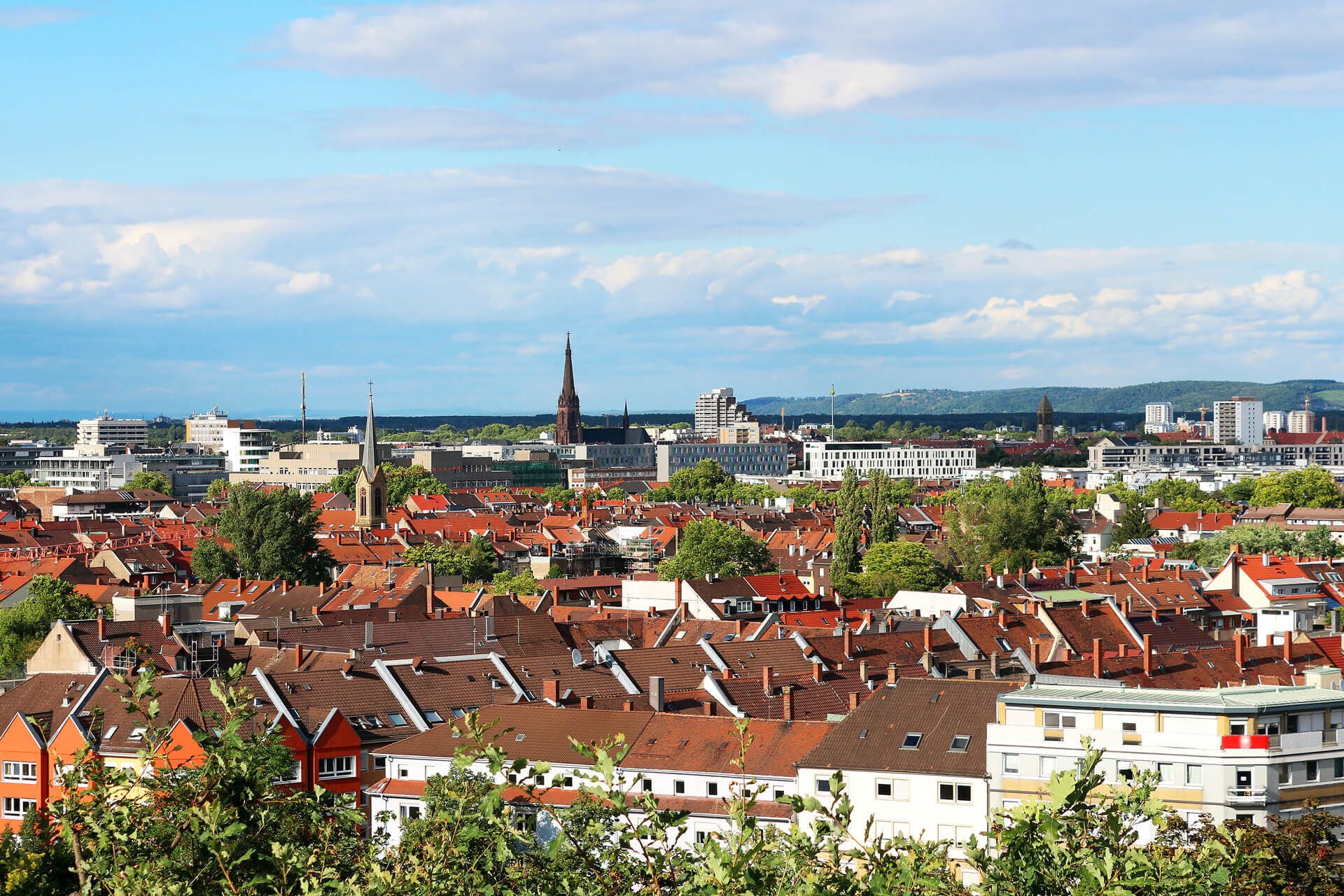 Foto (Blick über die Dächer von Karlsruhe)